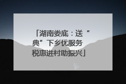 湖南娄底：送“典”下乡优服务 税惠进村助振兴
