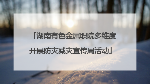 湖南有色金属职院多维度开展防灾减灾宣传周活动