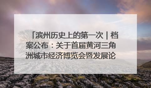 滨州历史上的第一次｜档案公布：关于首届黄河三角洲城市经济博览会暨发展论坛情况的总结报告