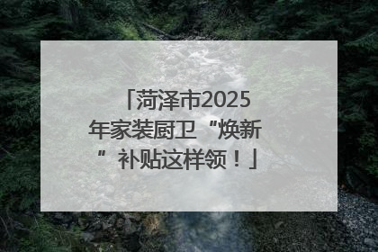 菏泽市2025年家装厨卫“焕新”补贴这样领！