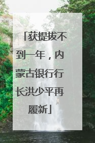 获提拔不到一年，内蒙古银行行长洪少平再履新