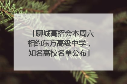聊城高招会本周六相约东方高级中学，知名高校名单公布
