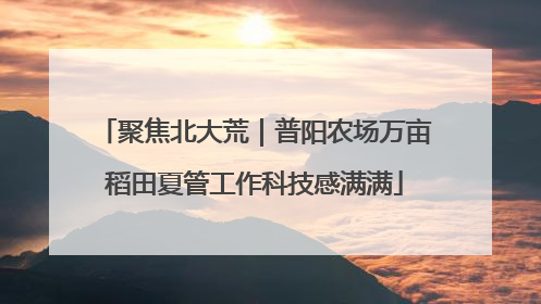 聚焦北大荒｜普阳农场万亩稻田夏管工作科技感满满