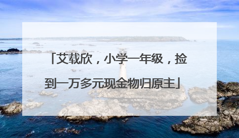 艾载欣，小学一年级，捡到一万多元现金物归原主