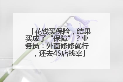 花钱买保险，结果买成了“保障”？业务员：外面修修就行，还去4S店找宰
