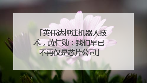 英伟达押注机器人技术，黄仁勋：我们早已不再仅是芯片公司