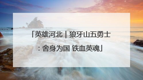 英雄河北｜狼牙山五勇士：舍身为国 铁血英魂