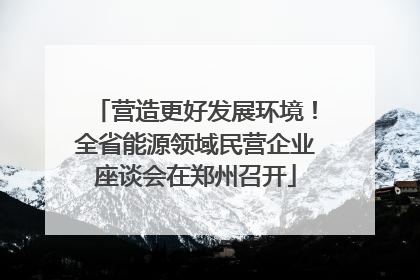 营造更好发展环境！全省能源领域民营企业座谈会在郑州召开