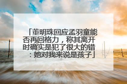 董明珠回应孟羽童能否再回格力，称其离开时确实是犯了很大的错：她对我来说是孩子