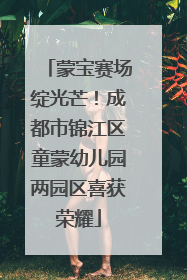 蒙宝赛场绽光芒！成都市锦江区童蒙幼儿园两园区喜获荣耀
