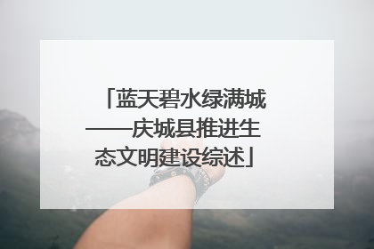 蓝天碧水绿满城——庆城县推进生态文明建设综述