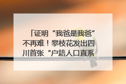 证明“我爸是我爸”不再难！攀枝花发出四川首张“户籍人口直系亲属关系谱”