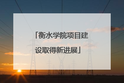 衡水学院项目建设取得新进展