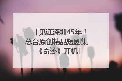 见证深圳45年！总台原创精品短剧集《奇迹》开机