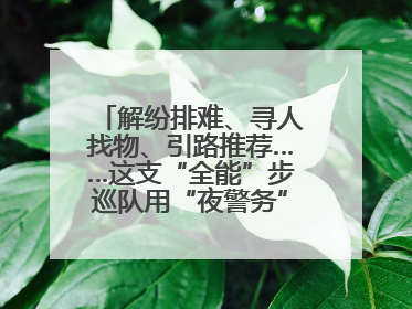 解纷排难、寻人找物、引路推荐……这支“全能”步巡队用“夜警务”守护“烟火气”
