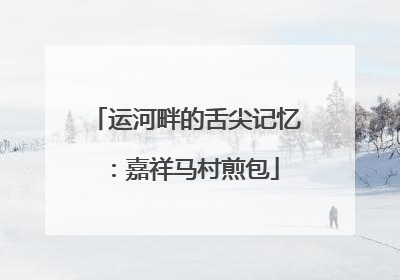 运河畔的舌尖记忆：嘉祥马村煎包