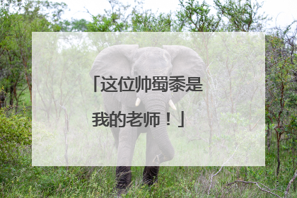 这位帅蜀黍是我的老师！