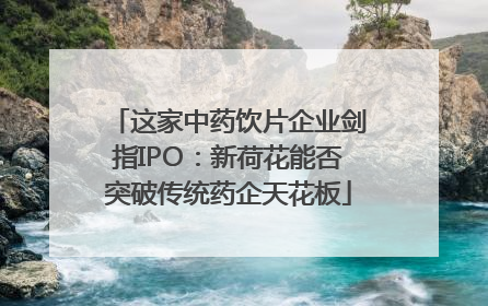 这家中药饮片企业剑指IPO：新荷花能否突破传统药企天花板