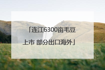 连江6300亩毛豆上市 部分出口海外