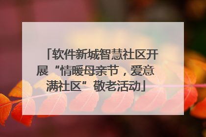 软件新城智慧社区开展“情暖母亲节，爱意满社区”敬老活动