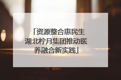 资源整合惠民生 湖北柠月集团推动医养融合新实践
