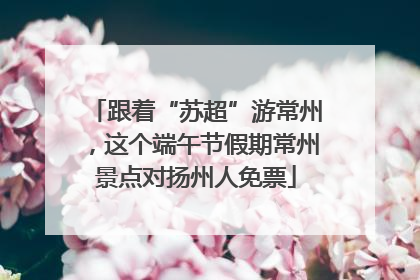 跟着“苏超”游常州，这个端午节假期常州景点对扬州人免票