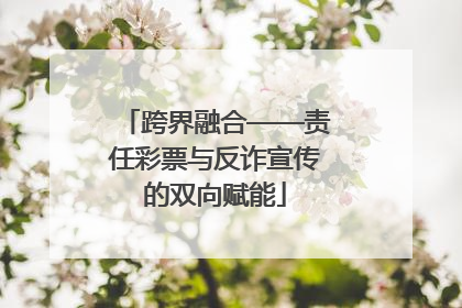 跨界融合——责任彩票与反诈宣传的双向赋能