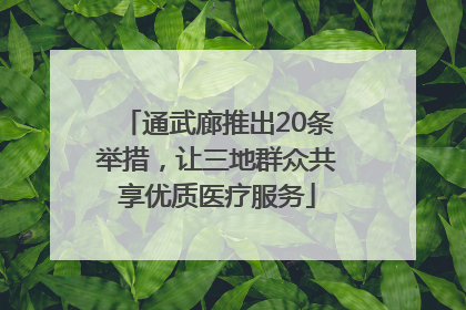 通武廊推出20条举措，让三地群众共享优质医疗服务