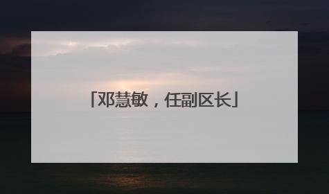 邓慧敏，任副区长