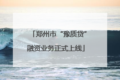 郑州市“豫质贷”融资业务正式上线