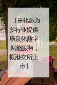 量化派为多行业提供场景化数字赋能服务，拟港交所上市