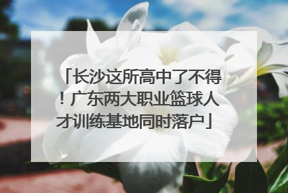 长沙这所高中了不得！广东两大职业篮球人才训练基地同时落户