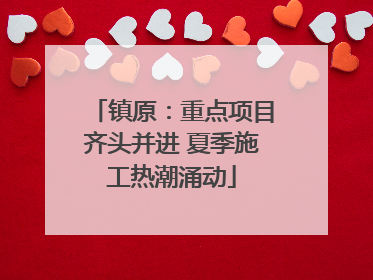 镇原：重点项目齐头并进 夏季施工热潮涌动