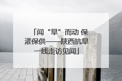 闻“旱”而动 保灌保供——陕西抗旱一线走访见闻