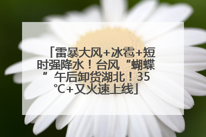 雷暴大风+冰雹+短时强降水！台风“蝴蝶”午后卸货湖北！35℃+又火速上线