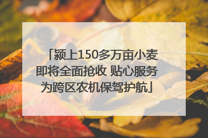 颍上150多万亩小麦即将全面抢收 贴心服务为跨区农机保驾护航