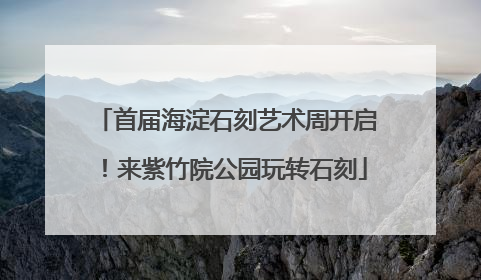 首届海淀石刻艺术周开启！来紫竹院公园玩转石刻