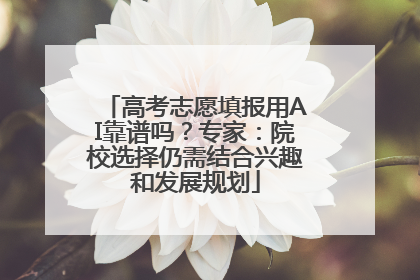 高考志愿填报用AI靠谱吗？专家：院校选择仍需结合兴趣和发展规划