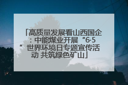 高质量发展看山西国企：中能煤业开展“6·5”世界环境日专题宣传活动 共筑绿色矿山