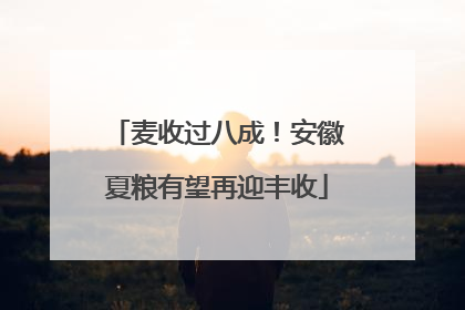 麦收过八成！安徽夏粮有望再迎丰收