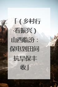 （乡村行·看振兴）山西临汾：保电到田间 抗旱保丰收