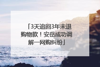 3天追回3年未退购物款！安岳成功调解一网购纠纷