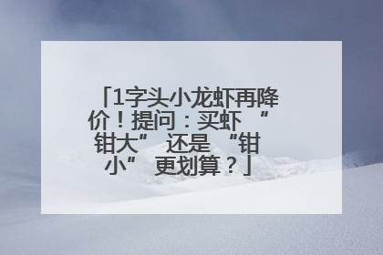 1字头小龙虾再降价！提问：买虾 “钳大” 还是 “钳小” 更划算？