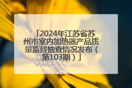 2024年江苏省苏州市室内加热器产品质量监督抽查情况发布（第103期）