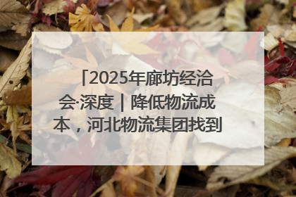 2025年廊坊经洽会·深度｜降低物流成本，河北物流集团找到一把“金钥匙”