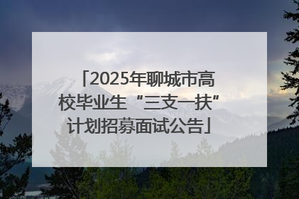 2025年聊城市高校毕业生“三支一扶”计划招募面试公告