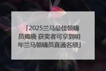2025兰马最佳领嗨员揭晓 获奖者可拿到明年兰马领嗨员直通名额