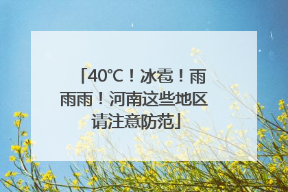 40℃！冰雹！雨雨雨！河南这些地区 请注意防范