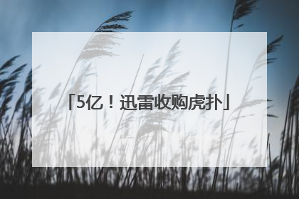 5亿！迅雷收购虎扑
