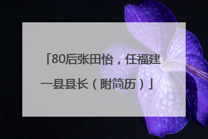 80后张田怡，任福建一县县长（附简历）